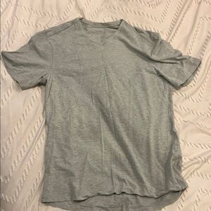 Light Gray/ Green V-Neck T-Shirt